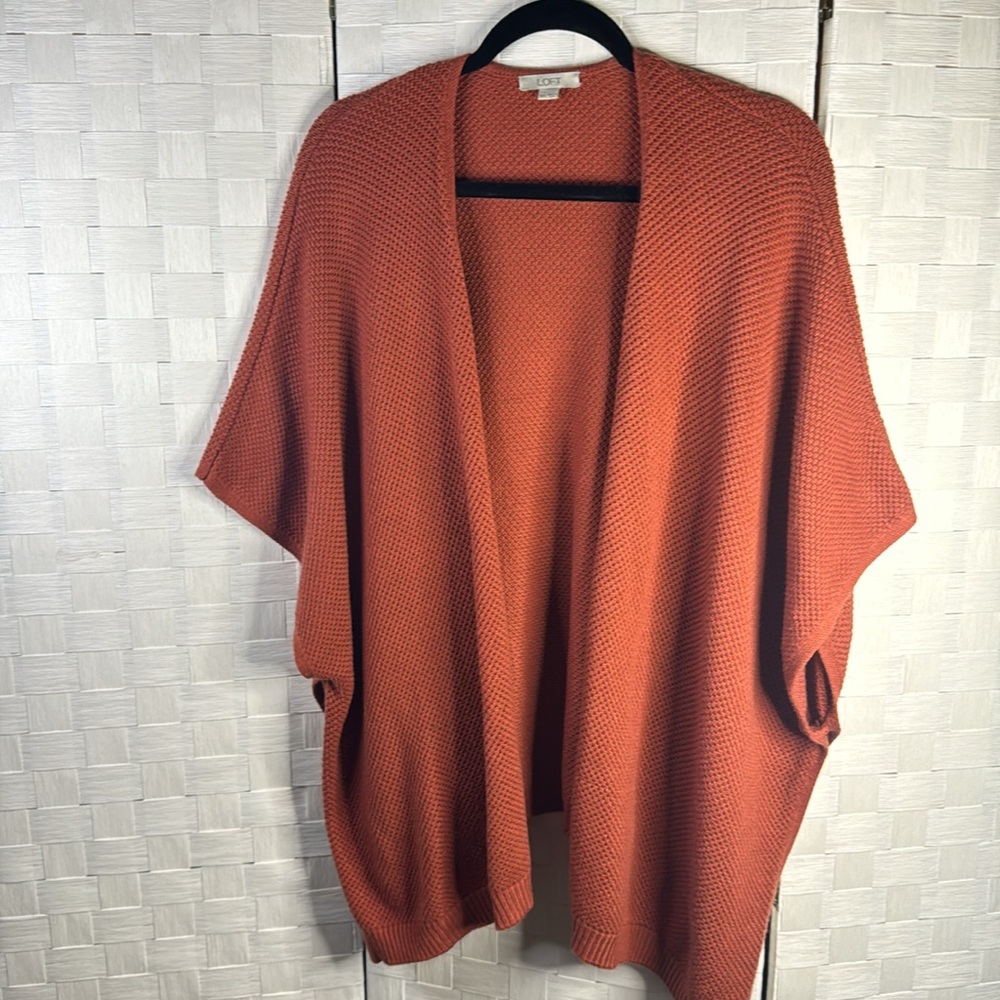 Loft Orange Open Oversized Cardigan Poncho